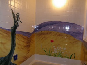 壁に絵が描かれたお風呂（通常）